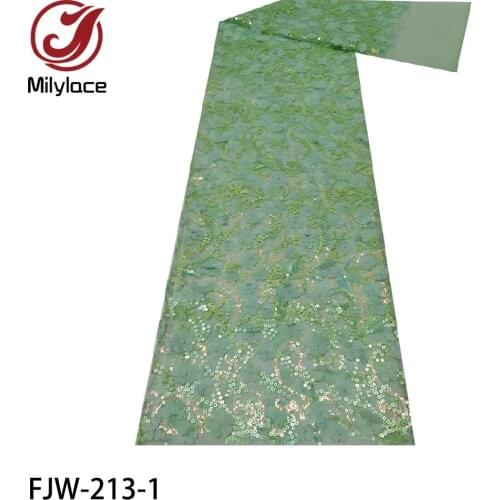 African 3D Flower Lace 2020 High Quality Lace French Nigerian Mesh Sequins Lace Fabrics for Wedding Dress FJW-213