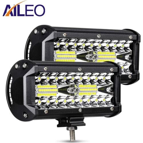 AILEO LED Light Bar 7 Inch 120W 4000LM Off Road Lights Pods Spot Flood Combo Work Lights for Pickup Truck Jeep Boat UTV 4x4 ATV