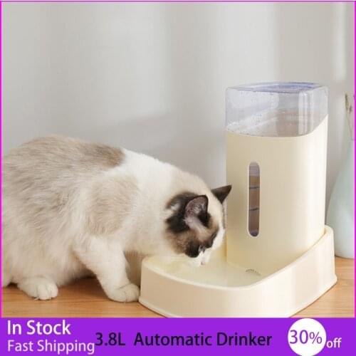 3.8L Dog Cat Automatic Feeder Drinker For Large Smart Dogs Cats Food Bowl Dispenser Pet Dog Cat Feeding Drinking Supplies