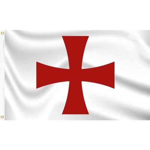 Masonic Knight Templar Flag 150X90CM Banner 3x5 FT 100D Polyester Brass Grommets Custom Printed