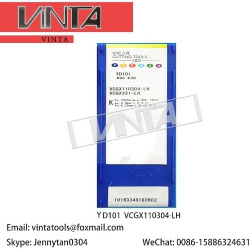Free shipping high quality 10pcs/lots YBG202 YD101 VCGX110304-LH VCGX110304-LC cnc carbide turning inserts
