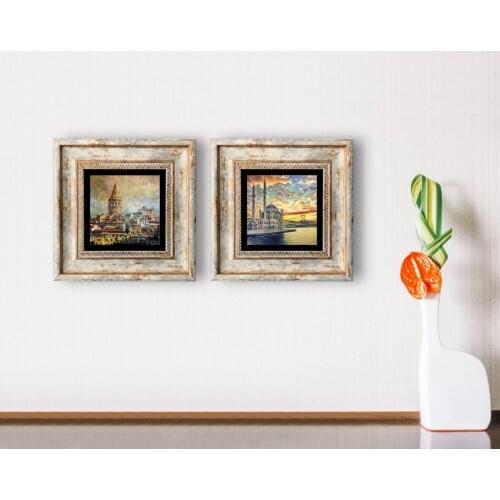 BK Home Galata and Cami 2'li Framed Stone Wall Dekoru-1