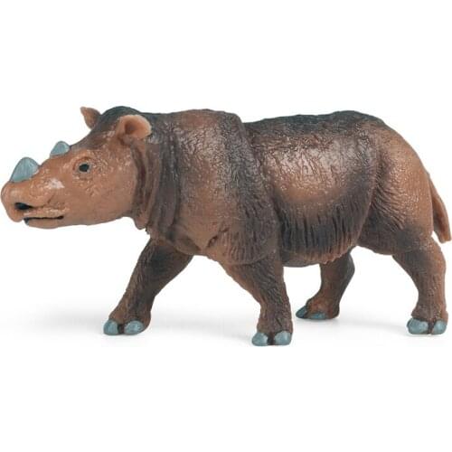 Wild Animal Cognition Action Figures Kids Plastic Model Toys Sumatran Rhino Animal Figure Collectible Toys