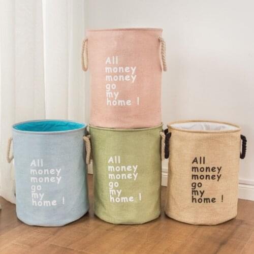 Double Layer Laundry Basket Cotton and Linen Folding Water Laundry Basket Toy Storage Basket Storage Bucket Dirty Clothes Basket