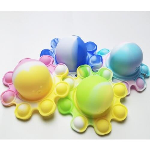 120pcs New Push Bubble Sensory Flip Both Sides Turn Over Octopus Fidget Toys Silicone Gadget Autism Squishy Relieve Stress Toy