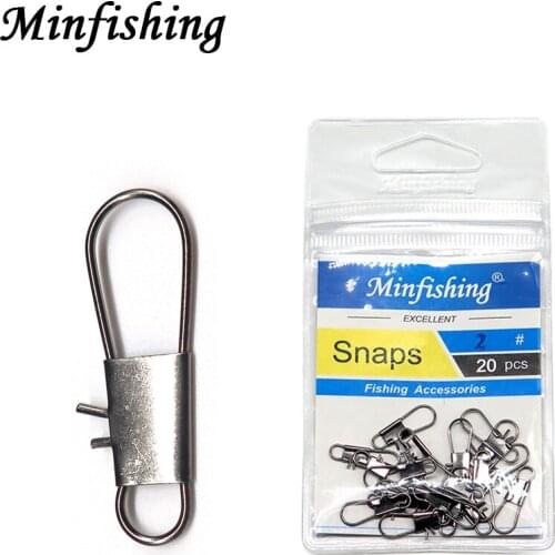Minfishing 5 Packs Stainless Steel Fishing Snap Type B Black Clips Hook Accessories