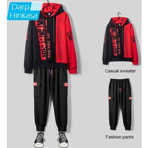 Men Brand Winter Hoodie Sets Casual Hoodies Pants Men Autumn Jogger Sports Suit Tracksuits Printing Sweatshirt Men Pullover
