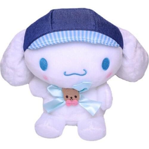 20CM Cinnamorol Dog With Peaked Cap Soft Plush Doll Anime Kawali Dogs Stuffed Animal Toy Plush Doll for Adult Kids Girls Gift