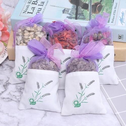 Natural Flowers Jasmine Lavender Bud Dried Flower Sachet Bag Aromatherapy Wardrobe Desiccant Sachet Car Room Air Refreshing