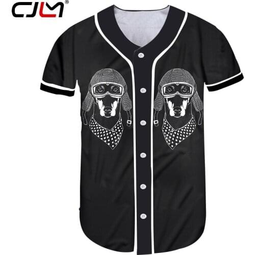 CJLM Harajuku New Loose Lady Tshirt 3D Printed Funny Dog Big Size 5XL Short Sleeve Baseball Shirt