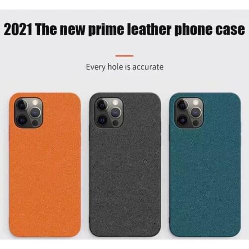 Luxury plain leather Case for iphone 11 12 Pro Max X XS XR 7 8 Plus Soft edge Surface cortex Case Cover on iphone 12 mini 7 case