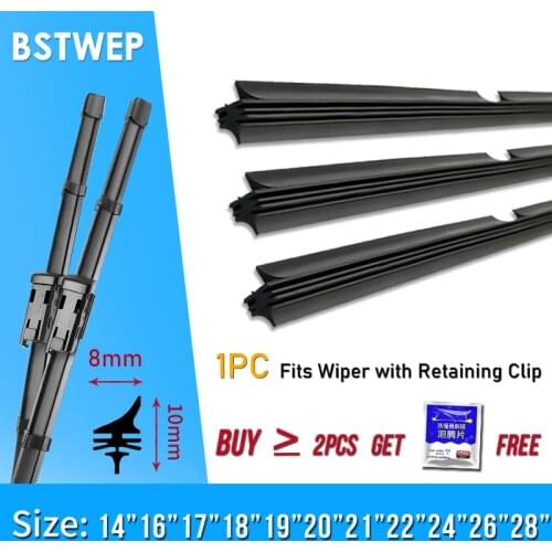 BSTWEP High Quality Long Life Wiper Refill Natural rubber for Valeo Type Beam Wiper Blade with Retaining Clip ( pack of 1 )