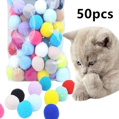 10 pcs/lot Cute Funny Cat Toys Stretch Plush Ball Soft Colorful Cat Toy Ball Interactive Cat Toys Assorted Cat Playing Toys