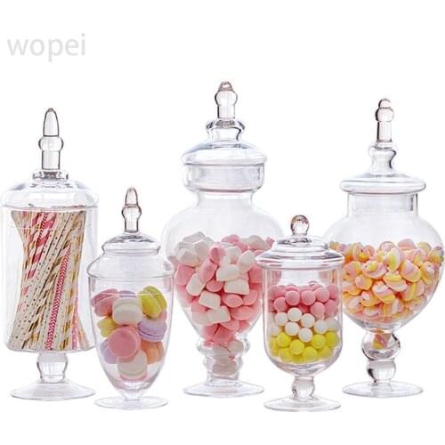 Glass Candy Jar Storage-Tank Home Decors Party-Supply Wedding Modern-West European-Style
