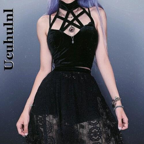 Ucuhulnl 2021 European and American Summer Sexy Halterneck Suede Bottoming Vest Women Wear Five-star Suspenders Inside