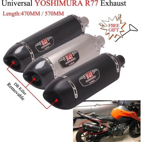 51mm Universal Yoshimura R77 Motorcycle Exhaust Pipe Modified Acrapovic Escape DB Killer For HONDA Z900 MT07 KTM390 Ninja 250