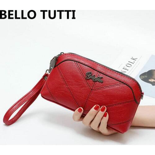 BELLO TUTTI 2021 Original New PU Leather Zipper Phone Shoulder Bag Women Key Wallet Card&ID Holder Handbag Money Clip Coin Purse