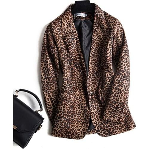 2020 New Fashion Business Interview Leopard Suits Women Work Office Ladies Long Sleeve Casual Blazer And Coat