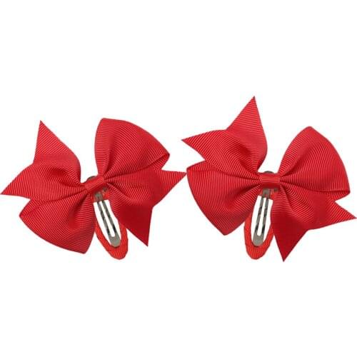1 Pair Handmade Ribbon Barrettes Clips 3inch Girl Hair Bows With Clips Hairpins For Kids Hair Accessories For Women
