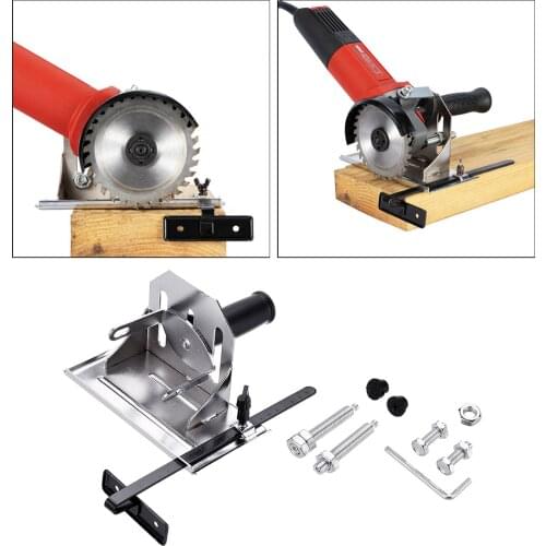 1pc 45/90/180° Angle Grinder Stand Metal Angle Cutting Fixing Clamp Bracket with Base Plate Cover For 100mm Angle Grinder