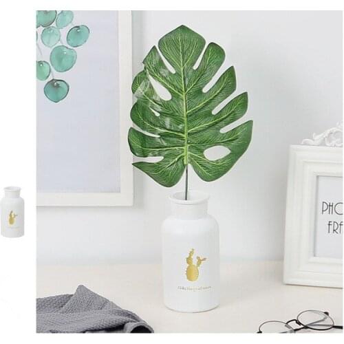 1PC Nordic Design Frosted Glass Vase Flower Vase with Gold Paiting Home Decor Tabletop Vase Hydroponic Container JL 265
