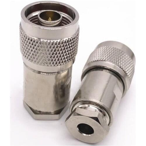 10pcs N Male Plug Clamp RG58 RG142 RG400 LMR195 Cable Copper Straight Coaxial RF Connector Adapters