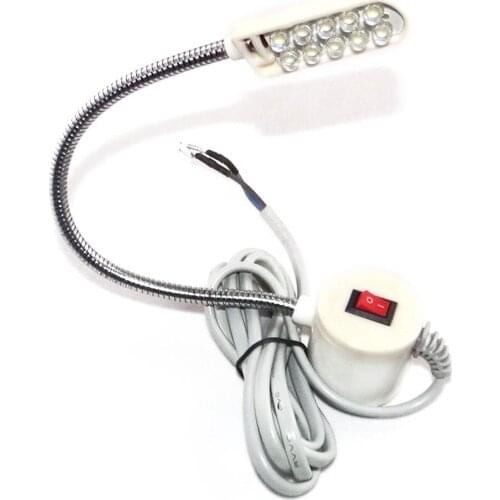 10 LED Beads Sewing Machine Work Light White Light Flexible Gooseneck Lamp Magnetic Mounting