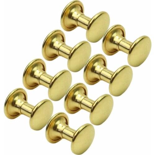 100 sets 9mm Metal Double Cap Side Round Rivet Leather Belt Wallet Bag Shoe Clothes Decorative DIY Nailhead Spike Stud