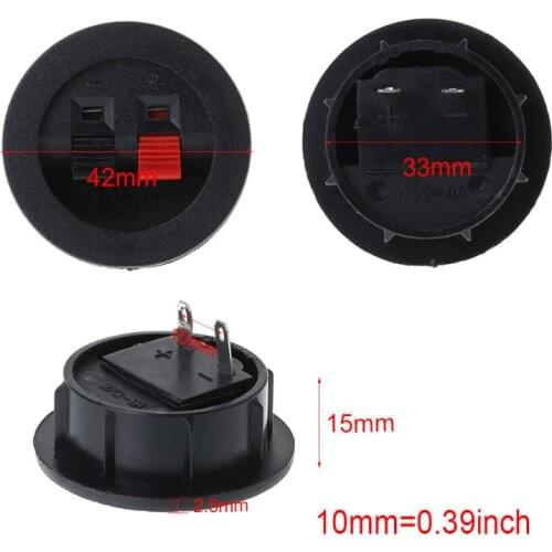 2PCS Speaker Terminal Board Plate Round 2 Way Spring Clip Binding Spring Post Cup Push Type 634A