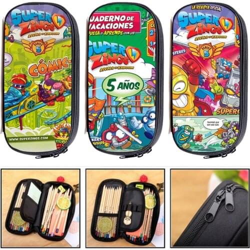 3D Anime Pencil Bag Multifunction Stationery Kids Gifts Super Zings Series 6 Cosmetic Case Storage Pouch Superzings Make Up Box