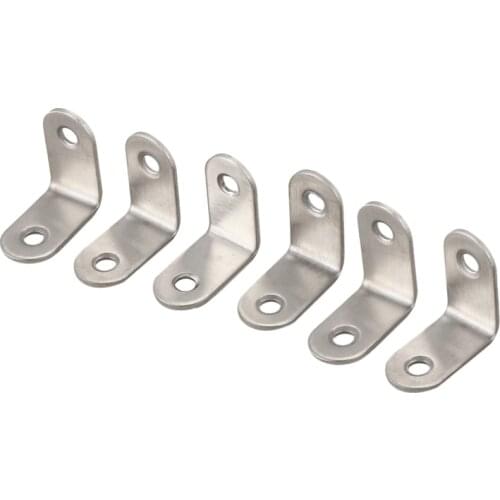 6 Pcs 30x30mm Metal Corner Brace Joint Right Angle Bracket Silver