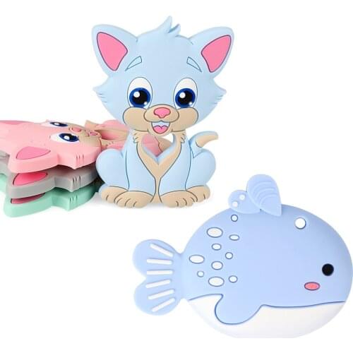TYRY.HU Teething Animal Rodent Silicone Baby Teethers Soft Texture Teething Toys Baby Teething Pendant Carton Teether