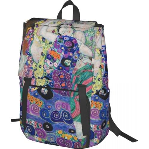 Gustav Klimt,Virgin, 1913 Backpack for Girls Boys Travel RucksackBackpacks for Teenage school bag