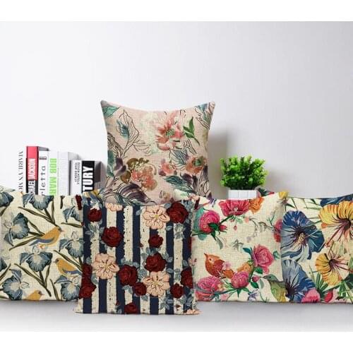 Vintage Home Decorative Cushion Flower Pillow Cover Shabby Chic Throw Pillow Covers 45 X 45 Cm Custom Living Room Cushions