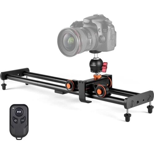 Andoer Camera Video Dolly Slider Kit with 3-wheel Auto Dolly Car + 60cm Track Rail Camera Slider for DSLR Camera Camcorder