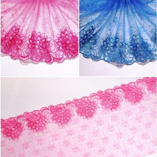 1 Meter 24 cm Width embroidery lace french mesh lace ribbon Lace fabric guipure DIY trims warp knitting sewing Accessories
