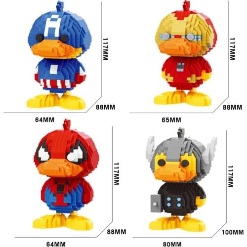 Hot x duckbill marvel super hero avenger captain america spiderman ironman thor figures bricks micro diamond block toys for gift