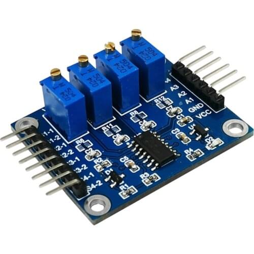 Multi-channel FSR Thin Film Pressure Sensor Voltage Conversion Module 4-channel High Linearity Flexible Resistance to Voltage
