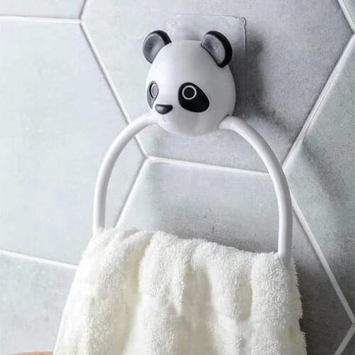 Cartoon punch-free Towel Shelf Wall-Mounted Bathroom Holder Bathroom Shelf Pendant Home Kitchen Organizer Rack