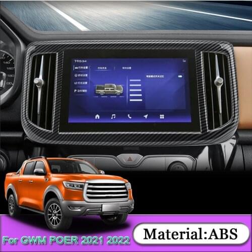 For Great Wall Cannon GWM Poer Ute 2021 2022 ABS Internal Stickers Auto GPS Navigation Decoration Frame Sequins Car Accessories