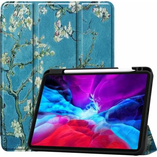 Painted Case For iPad Pro 12 9 Case 2020 Leather TPU Back Stand Smart Cover For iPad Pro 12.9 2021 2020 Case With Pencil holder