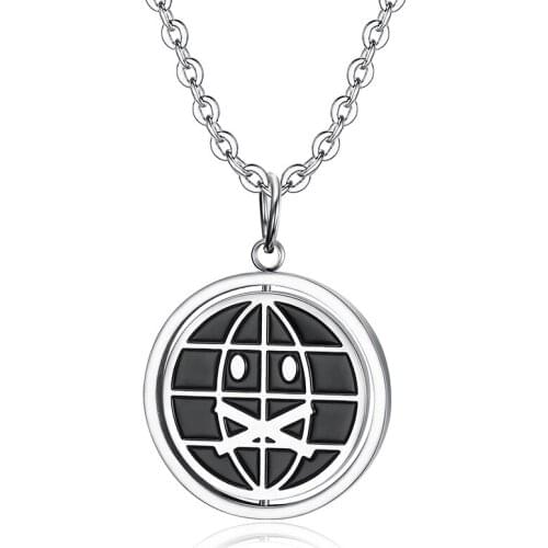 Crying Face Necklace Reversible High Quality Hip Hop Pendant Necklaces Girl Jewelry Black Color