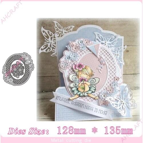 Oval lace frame Metal Cutting Dies for diy Scrapbooking Photo Album Decorative Embossing PaperCard Crafts Die2020