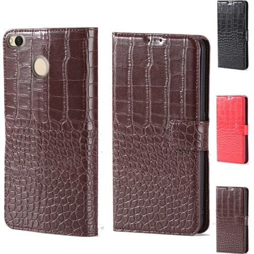 Luxury Crocodile design Flip Leather Wallet Phone Case For Xiaomi Redmi 4X Stand Function Phone cover card slot