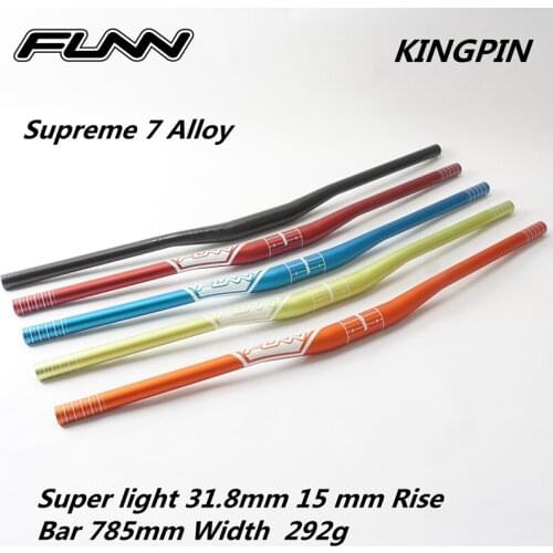 FUNN KINGPIN HANDLEBAR Supreme 7 Alloy Tripple Butted MTB Mountain Bike Bicycle Handlebar 31.8MM Bar Clamp 15 Rise 785MM WIDTH