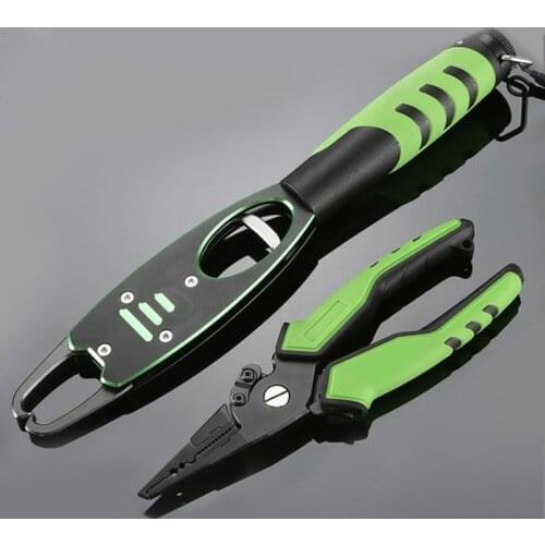 Fish Grip Portable Stainless Steel Fishing Gripper Grab Carp EVA Handle Tackle Tools Multifunctional Belt Scale Fishing Pliers