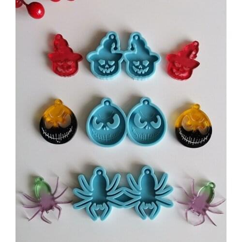 Halloween Earrings Epoxy Resin Mold Ear Drop Dangle Pendant Silicone Mould DIY Crafts Jewelry Necklace Casting Tools Resin