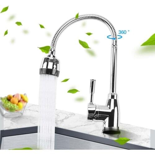 Kitchen 360Degree Rotatable Spout Single Handle Sink Basin Faucet Adjustable Solid Brass Pull Down Spray Mixer Tap Deck Mounted