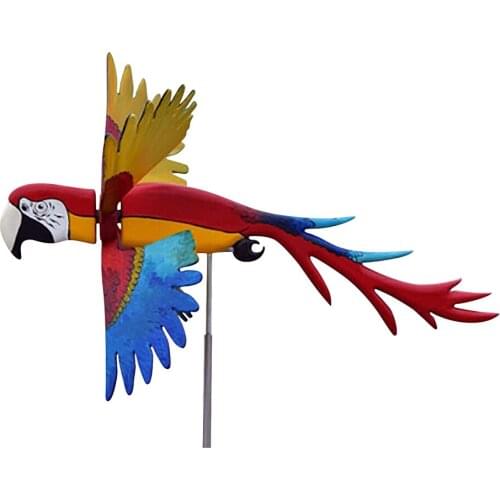 Spinner Decoration Resin Pinwheel Wind Winnowing Machine Parrot Lawn Garden Sculpture Multicolor Creative Ornaments Art Windmill