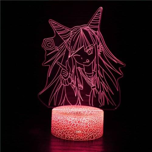 For Danganronpa Led night light Ibuki Mioda bedroom decoration children birthday gift doll acrylic 3D light Ibuki Mioda USBnight
